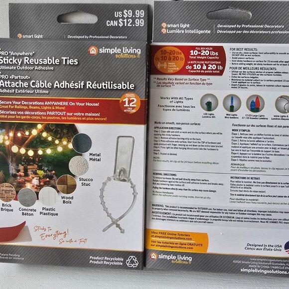 ADHESIVE hooks, clips, ties-VARIETY-10 Packages for organizing - Picture 5 of 13